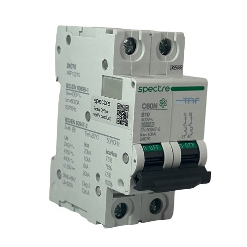 کلید مینیاتوری 2 پل 10 آمپر اسپکتر