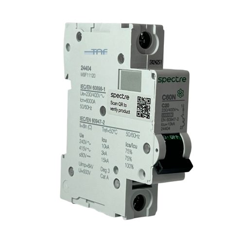 کلید مینیاتوری 1 پل 20 آمپر اسپکتر